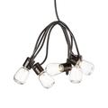 Konstsmide 2386-100 LED Biergartenlichterkette, klar/für Außen (IP44) / 20 klare Birnen/ 40 warm weiße Dioden / 6V Außentrafo/schwarzes Kabel