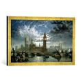 Gerahmtes Bild von John MacVicar Anderson A View of Westminster Abbey and the Houses of Parliament, 1870", Kunstdruck im hochwertigen handgefertigten Bilder-Rahmen, 60x40 cm, Gold raya