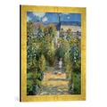 Gerahmtes Bild von Claude Monet Le Jardin de Monet à Vétheuil, Kunstdruck im hochwertigen handgefertigten Bilder-Rahmen, 40x60 cm, Gold Raya