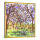 Gerahmtes Bild von Claude Monet "C.Monet, Frühling in Giverny", Kunstdruck im hochwertigen handgefertigten Bilder-Rahmen, 100x100 cm, Gold raya