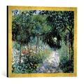 Gerahmtes Bild von Pierre Auguste Renoir Women in a Garden, 1873", Kunstdruck im hochwertigen handgefertigten Bilder-Rahmen, 50x50 cm, Gold raya