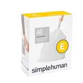 simplehuman CW0255 passgenaue Müllbeutel Nachfüllpack Code E, 3 x Pack mit 20-60 Beutel, Plastik, Weiß, 0.02 x 47.50 x 51.00 cm