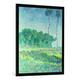 Gerahmtes Bild von Claude Monet "Paysage de printemps", Kunstdruck im hochwertigen handgefertigten Bilder-Rahmen, 70x100 cm, Schwarz matt