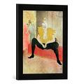 Gerahmtes Bild von Henri de Toulouse-Lautrec La Clowness Looks Around, Madamoiselle Cha-U-Kao, Kunstdruck im hochwertigen handgefertigten Bilder-Rahmen, 30x40 cm, Schwarz matt