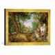 Gerahmtes Bild von Peter Paul RubensDie Vision des Hl.Hubertus, Kunstdruck im hochwertigen handgefertigten Bilder-Rahmen, 40x30 cm, Gold raya