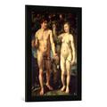 Gerahmtes Bild von Hendrick Goltzius Adam and Eve, 1608", Kunstdruck im hochwertigen handgefertigten Bilder-Rahmen, 40x60 cm, Schwarz matt