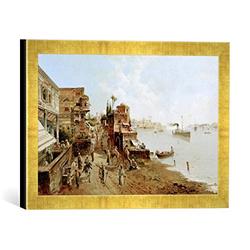 Gerahmtes Bild von Karl KauffmannIm Hafen von Istanbul, Kunstdruck im hochwertigen handgefertigten Bilder-Rahmen, 40x30 cm, Gold raya