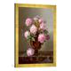 Gerahmtes Bild von William Hammer Römische Rosen, Kunstdruck im hochwertigen handgefertigten Bilder-Rahmen, 50x70 cm, Gold raya
