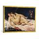 Gerahmtes Bild von Gustave Courbet "Le Sommeil, 1866", Kunstdruck im hochwertigen handgefertigten Bilder-Rahmen, 100x70 cm, Gold raya