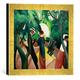 Gerahmtes Bild von August Macke "Promenade", Kunstdruck im hochwertigen handgefertigten Bilder-Rahmen, 30x30 cm, Gold raya