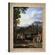 Gerahmtes Bild von Joseph Anton Koch Landschaft mit dem heiligen Martin, Kunstdruck im hochwertigen handgefertigten Bilder-Rahmen, 30x30 cm, Silber raya