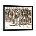 Gerahmtes Bild von English School The Macedonian Phalanx, Kunstdruck im hochwertigen handgefertigten Bilder-Rahmen, 70x50 cm, Schwarz matt