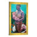 Gerahmtes Bild von Paula Modersohn-Becker Kniende Mutter mit Kind an der Brust, Kunstdruck im hochwertigen handgefertigten Bilder-Rahmen, 40x60 cm, Gold raya