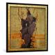 Gerahmtes Bild von Egon Schiele "Stilisierte Blumen vor dekorativem Hintergrund", Kunstdruck im hochwertigen handgefertigten Bilder-Rahmen, 100x100 cm, Schwarz matt