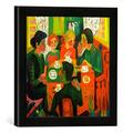 Gerahmtes Bild von Ernst-Ludwig Kirchner Kaffeetisch, Kunstdruck im hochwertigen handgefertigten Bilder-Rahmen, 30x30 cm, Schwarz matt