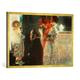 Gerahmtes Bild von Gustav Klimt "Schubert am Klavier/Gem. Klimt 1899", Kunstdruck im hochwertigen handgefertigten Bilder-Rahmen, 100x70 cm, Gold raya