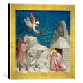 Gerahmtes Bild von Giotto di BondoneDer Traum des Joachim, Kunstdruck im hochwertigen handgefertigten Bilder-Rahmen, 30x30 cm, Gold raya