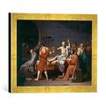 Gerahmtes Bild von Jacques-Louis DavidDer Tod des Sokrates, Kunstdruck im hochwertigen handgefertigten Bilder-Rahmen, 40x30 cm, Gold raya