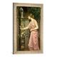 Gerahmtes Bild von John William Waterhouse Psyche Entering Cupid's Garden, 1903", Kunstdruck im hochwertigen handgefertigten Bilder-Rahmen, 40x60 cm, Silber Raya