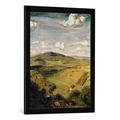 Gerahmtes Bild von Hans Thoma Blick ins Tal, Kunstdruck im hochwertigen handgefertigten Bilder-Rahmen, 50x70 cm, Schwarz matt