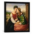 Gerahmtes Bild von Friedrich Overbeck Italia und Germania, Kunstdruck im hochwertigen handgefertigten Bilder-Rahmen, 50x50 cm, Schwarz matt