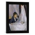 Gerahmtes Bild von Berthe Morisot Le Berceau, Kunstdruck im hochwertigen handgefertigten Bilder-Rahmen, 30x40 cm, Schwarz matt