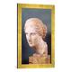 Gerahmtes Bild von Greek School "The Kauffmann Head, Head of Aphrodite, copy of the Aphrodite of Cnidus by Praxiteles (fl.375-40 BC) c.150 BC", Kunstdruck im hochwertigen handgefertigten Bilder-Rahmen, 40x60 cm, Gold raya