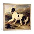 Gerahmtes Bild von Sir Edwin Henry Landseer Newfoundland Dog Called Lion, 1824", Kunstdruck im hochwertigen handgefertigten Bilder-Rahmen, 70x50 cm, Silber raya
