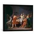 Gerahmtes Bild von Jacques-Louis DavidDer Tod des Sokrates, Kunstdruck im hochwertigen handgefertigten Bilder-Rahmen, 70x50 cm, Schwarz matt
