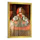 Gerahmtes Bild von Diego Velasquez Infantin Margarita/Velasquez, um 1664", Kunstdruck im hochwertigen handgefertigten Bilder-Rahmen, 60x80 cm, Gold raya