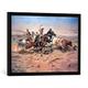Gerahmtes Bild von Charles Marion Russell Cowboys roping a steer, 1897", Kunstdruck im hochwertigen handgefertigten Bilder-Rahmen, 70x50 cm, Schwarz matt