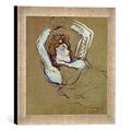 Gerahmtes Bild von Henri de Toulouse-Lautrec Femme couchée sur le dos, les bras levés, Kunstdruck im hochwertigen handgefertigten Bilder-Rahmen, 30x30 cm, Silber raya