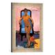 Gerahmtes Bild von Paul Gauguin Annah la javanaise. Aita tamari vahina Judith te parari, Kunstdruck im hochwertigen handgefertigten Bilder-Rahmen, 30x40 cm, Silber raya