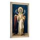 Gerahmtes Bild von Ridolfo di Arpo Guariento "Der Engel mit dem in Ketten gelegten Teufel", Kunstdruck im hochwertigen handgefertigten Bilder-Rahmen, 50x100 cm, Silber raya
