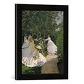 Gerahmtes Bild von Claude Monet Women in the Garden, 1867", Kunstdruck im hochwertigen handgefertigten Bilder-Rahmen, 30x40 cm, Schwarz matt
