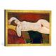 Gerahmtes Bild von Amedeo Modigliani Liegender Akt-Le Grand Nu, Kunstdruck im hochwertigen handgefertigten Bilder-Rahmen, 60x40 cm, Gold raya