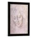 Gerahmtes Bild von Leonardo nach da Vinci Head of a woman, Kunstdruck im hochwertigen handgefertigten Bilder-Rahmen, 40x60 cm, Schwarz matt