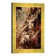 Gerahmtes Bild von Peter Paul RubensDer Höllensturz der Verdammten, Kunstdruck im hochwertigen handgefertigten Bilder-Rahmen, 30x40 cm, Gold raya