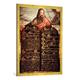 Gerahmtes Bild von AKG Anonymous "Zehn-Gebote-Tafel", Kunstdruck im hochwertigen handgefertigten Bilder-Rahmen, 70x100 cm, Gold raya