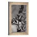 Gerahmtes Bild von Francisco Jose de Goya y Lucientes The Sleep of Reason Produces Monsters, from 'Los Caprichos', Kunstdruck im hochwertigen handgefertigten Bilder-Rahmen, 30x40 cm, Silber raya