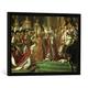 Gerahmtes Bild von Jacques-Louis David "Napoleon I., Krönung, Ausschn. / David", Kunstdruck im hochwertigen handgefertigten Bilder-Rahmen, 70x50 cm, Schwarz matt
