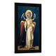 Gerahmtes Bild von Ridolfo di Arpo GuarientoDer Engel mit dem in Ketten gelegten Teufel, Kunstdruck im hochwertigen handgefertigten Bilder-Rahmen, 40x60 cm, Schwarz matt