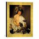 Gerahmtes Bild von Michelangelo Merisi Caravaggio Bacchus, Kunstdruck im hochwertigen handgefertigten Bilder-Rahmen, 30x30 cm, Gold raya