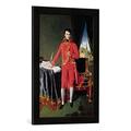 Gerahmtes Bild von Jean-Auguste-Dominique Ingres Bonaparte as First Consul, 1804", Kunstdruck im hochwertigen handgefertigten Bilder-Rahmen, 40x60 cm, Schwarz matt