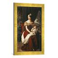 Gerahmtes Bild von Wilhelm von Schadow Bildnis der Fanny Ebers, Kunstdruck im hochwertigen handgefertigten Bilder-Rahmen, 40x60 cm, Gold raya