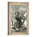 Gerahmtes Bild von Francisco Jose de Goya y Lucientes 193-0082149 Hobgoblins, plate 49 of 'Los caprichos', 1799", Kunstdruck im hochwertigen handgefertigten Bilder-Rahmen, 30x40 cm, Silber raya