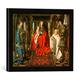 Gerahmtes Bild von Jan Van Eyck Madonna des Kanonikus Joris van der Paele, Kunstdruck im hochwertigen handgefertigten Bilder-Rahmen, 40x30 cm, Schwarz matt