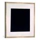 Gerahmtes Bild von Kasimir Sewerinowitsch Malewitsch Schwarzes Quadrat, Kunstdruck im hochwertigen handgefertigten Bilder-Rahmen, 70x70 cm, Silber Raya