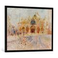 Gerahmtes Bild von Pierre Auguste Renoir "Place San Marco, Venise", Kunstdruck im hochwertigen handgefertigten Bilder-Rahmen, 100x70 cm, Schwarz matt