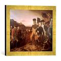Gerahmtes Bild von Eugen Hess Washington erzwingt die Übergabe von Yorktown 1781", Kunstdruck im hochwertigen handgefertigten Bilder-Rahmen, 40x30 cm, Gold raya